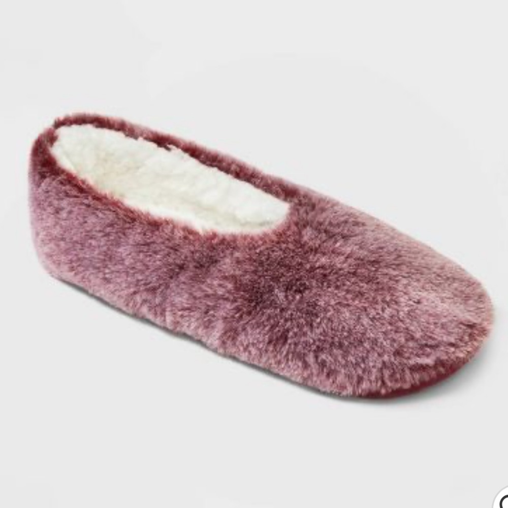 Women's Faux Fur Cozy Pull-On Slipper Socks Sz S/M